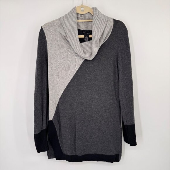 Grace Elements Womens Gray Black Colorblock Cowl Neck Sweater size large - Picture 4 of 12